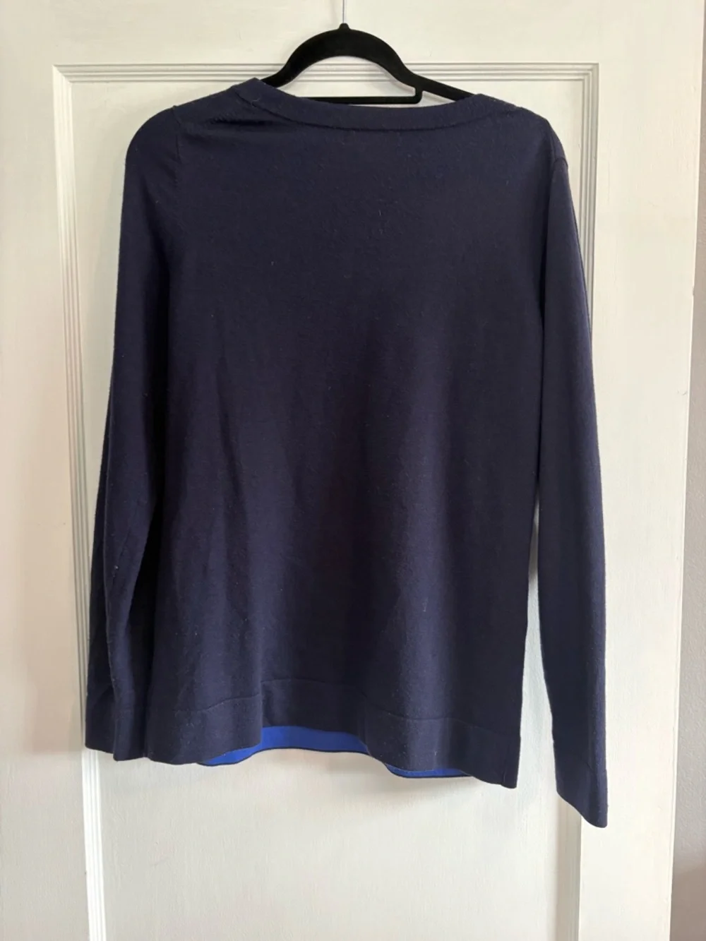 Banana Republic Blue V-Neck Wool Blend Sweater Size Large